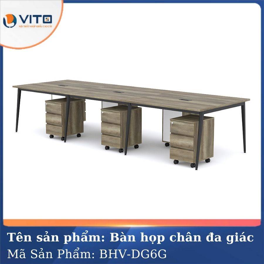 Bàn họp văn phòng chân đa giác BHV-HDG6G