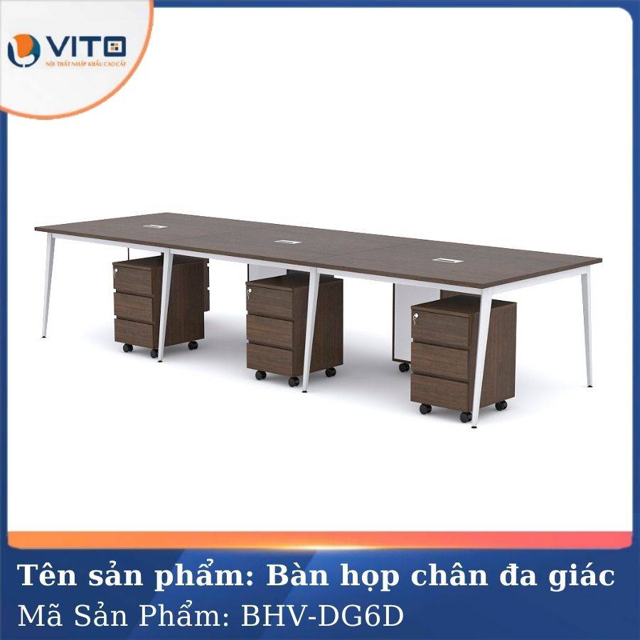 Bàn họp văn phòng chân đa giác BHV-HDG6D