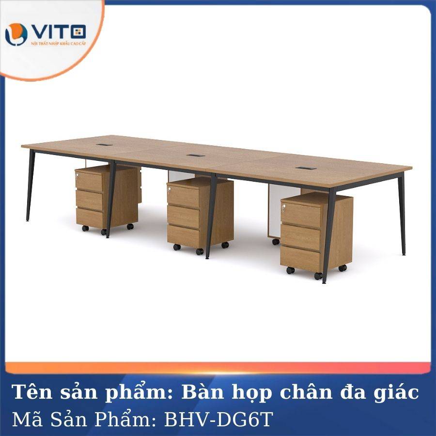 Bàn họp văn phòng chân đa giác BHV-HDG6T