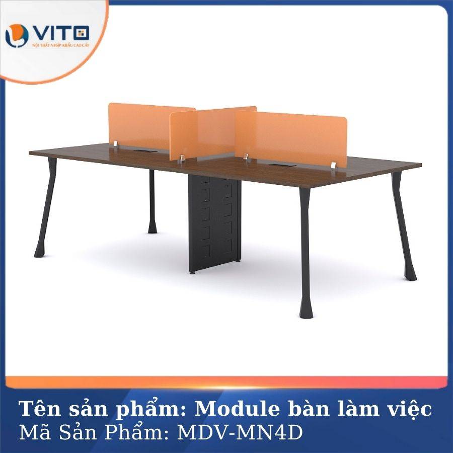 Module bàn làm việc 6 người chân móng ngựa MDV-MN6D