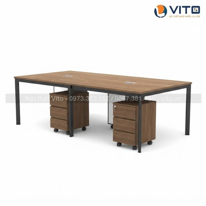 Bàn họp văn phòng chân oval Vito BHV-HO4D