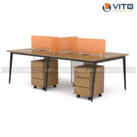 Module bàn làm việc 4 người chân đa giác MDV-DG4T