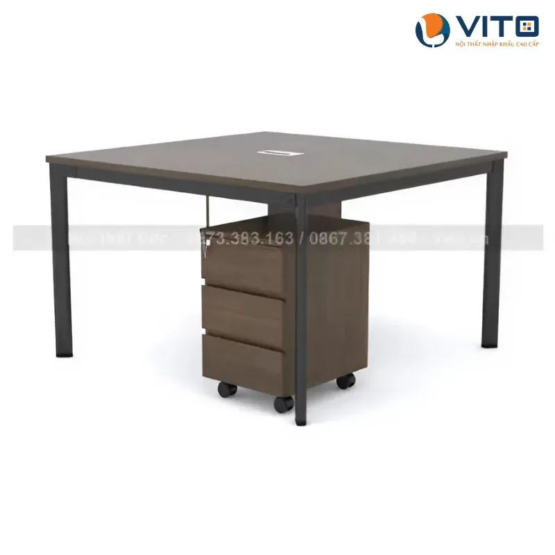 Module bàn làm việc 2 người chân oval Vito MDV-O2D