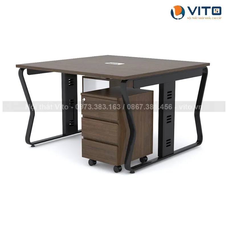 Module bàn làm việc 2 người chân U Uốn MDV-UN2D
