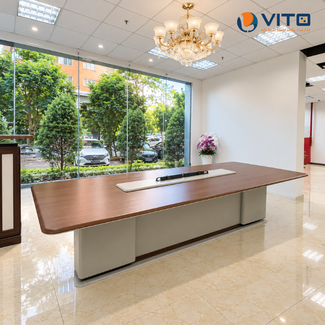 Vito bàn giao combo bàn họp và ghế chân quỳ với thiết kế sang trọng