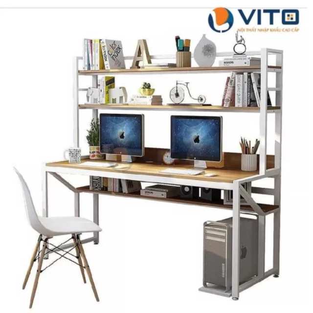 Bàn học kích thước 1m2 tiện nghi, tăng không gian lưu trữ